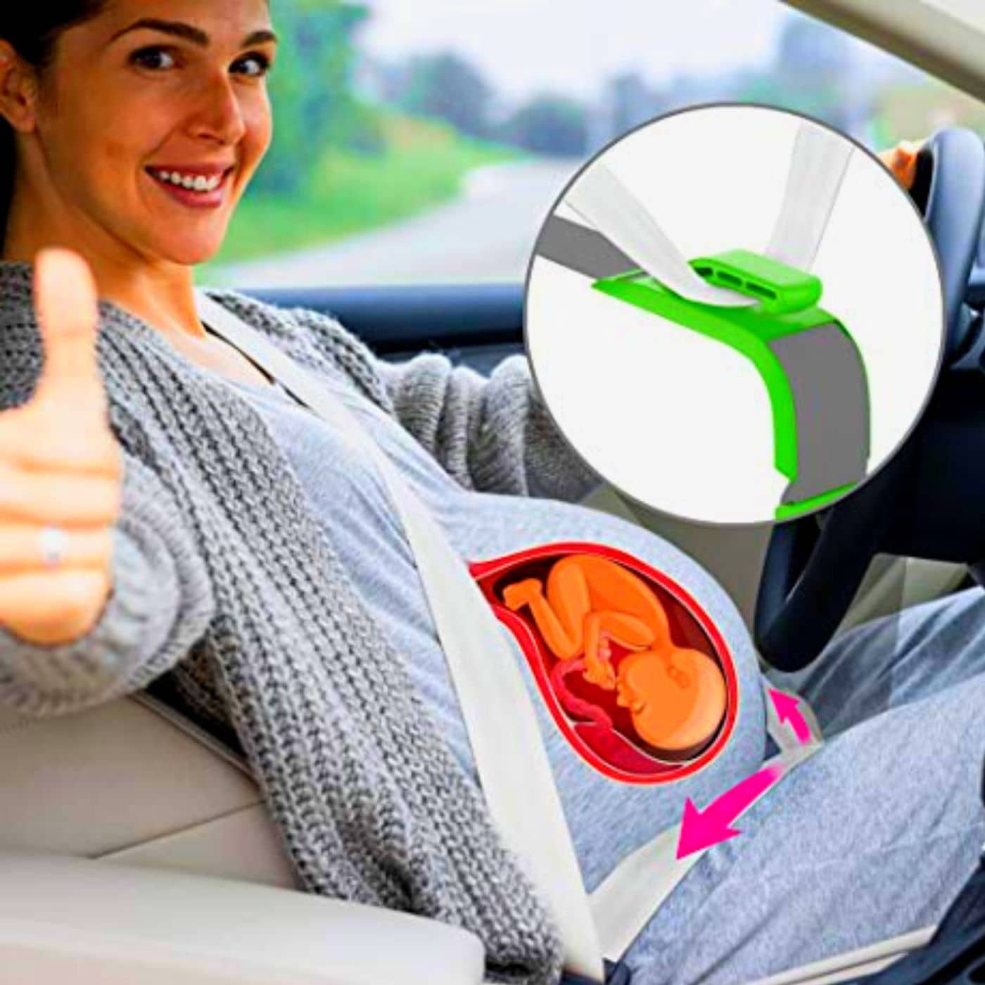 ComfortBelt™ ajusteur de ceinture de siège de voiture pour femmes enceintes | bébé - Grossesse allegresse -Sommeil et confort